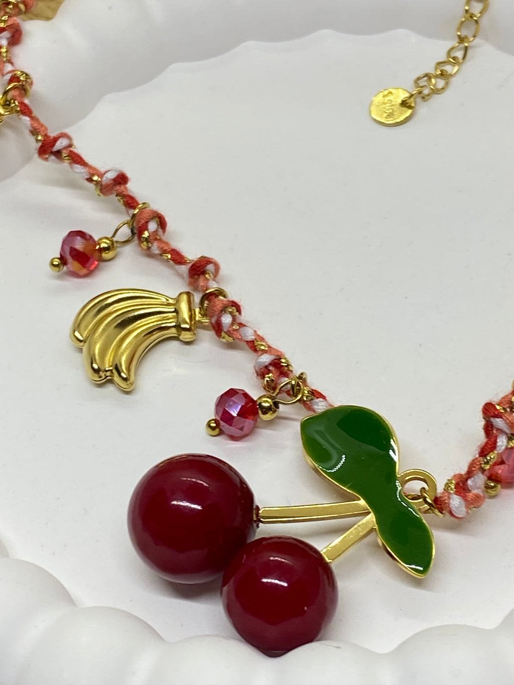 COLLIER CERISES  COLLECTION OCEAN  ACIER INOXYDABLE