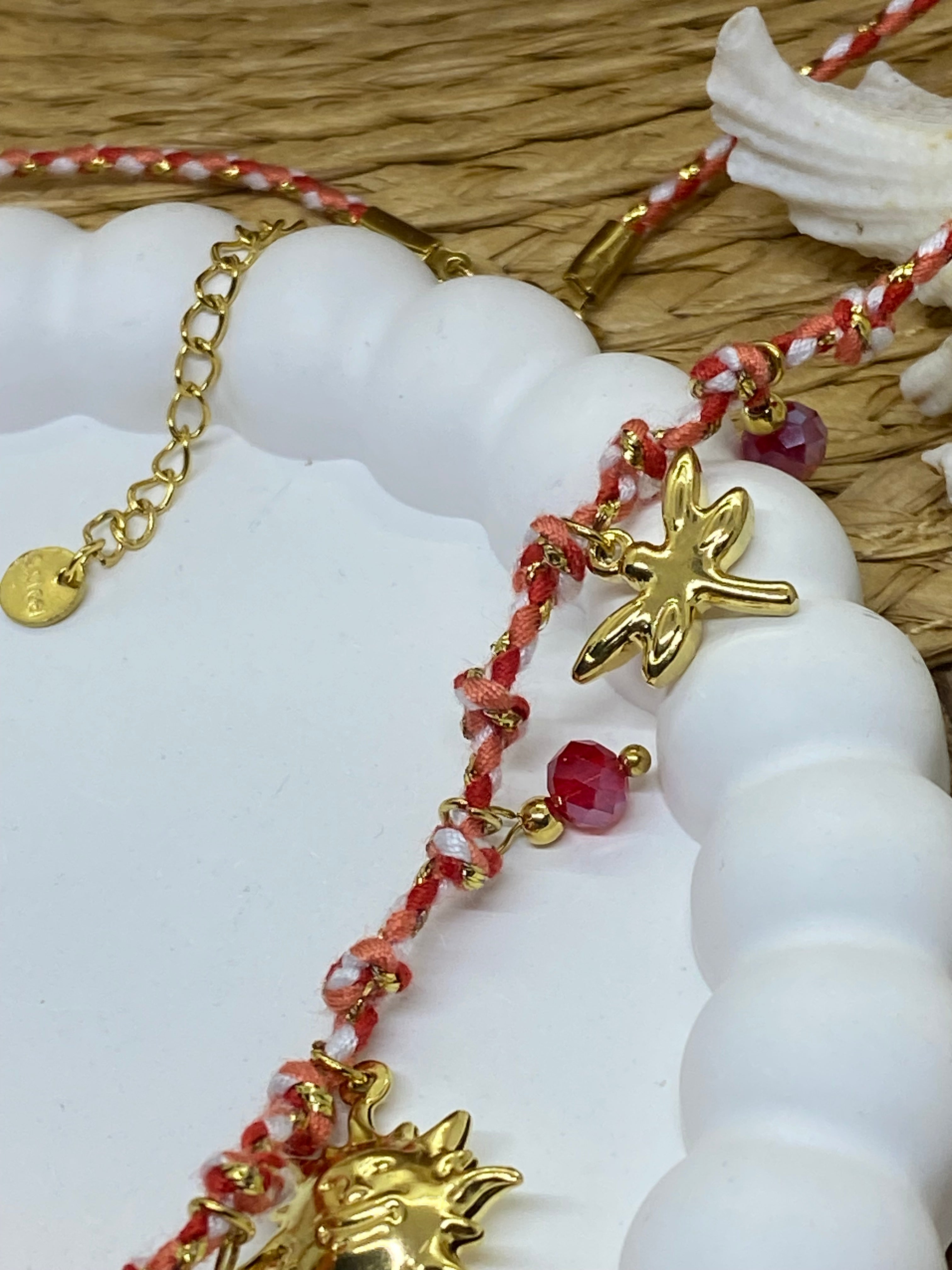 COLLIER CERISES  COLLECTION OCEAN  ACIER INOXYDABLE