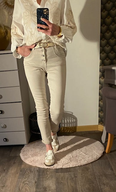 JEAN FORVER ECRU   XS/S/M/L/XL/XXL