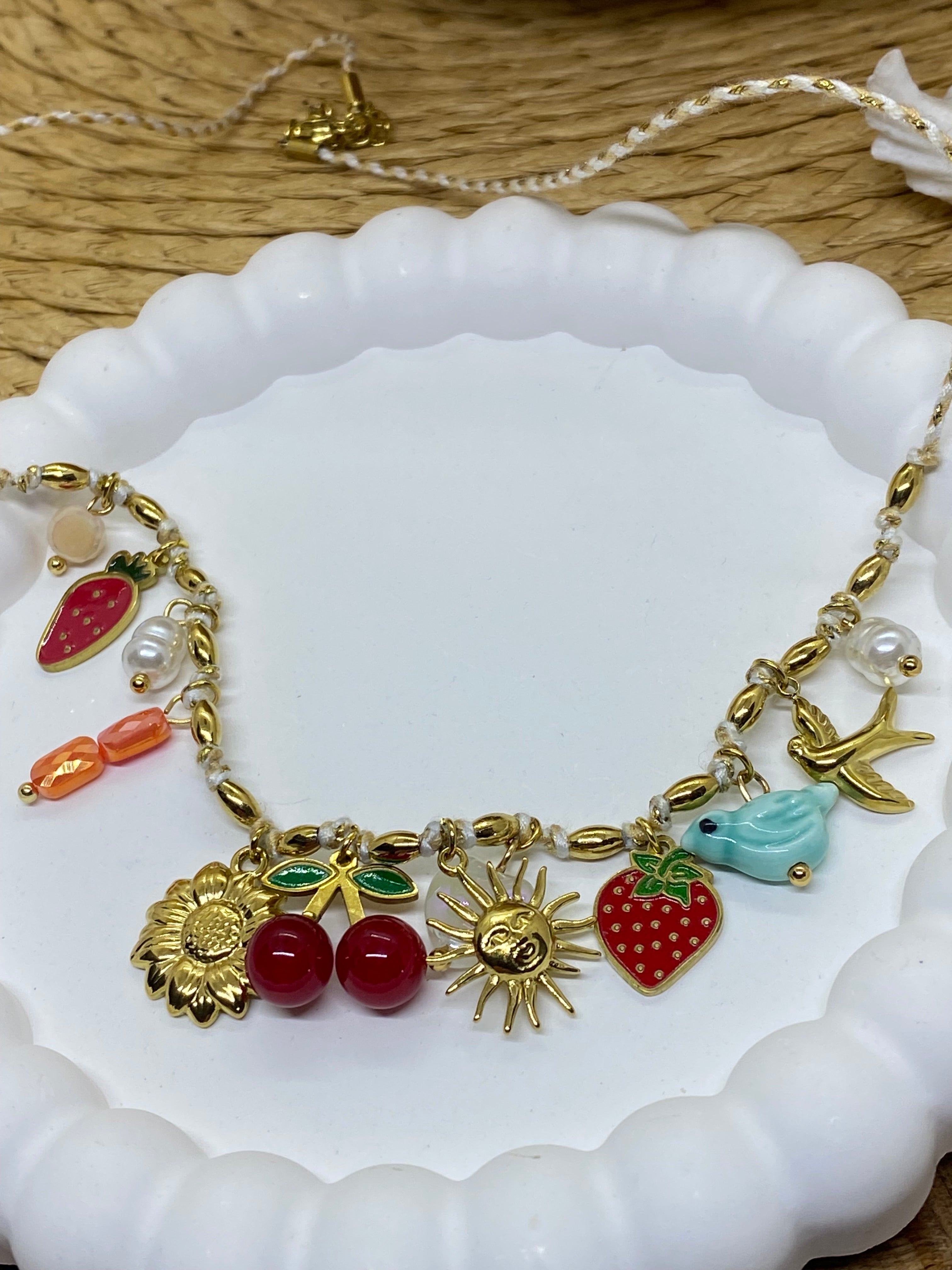 COLLIER FRUITS  COLLECTION OCEAN  ACIER INOXYDABLE