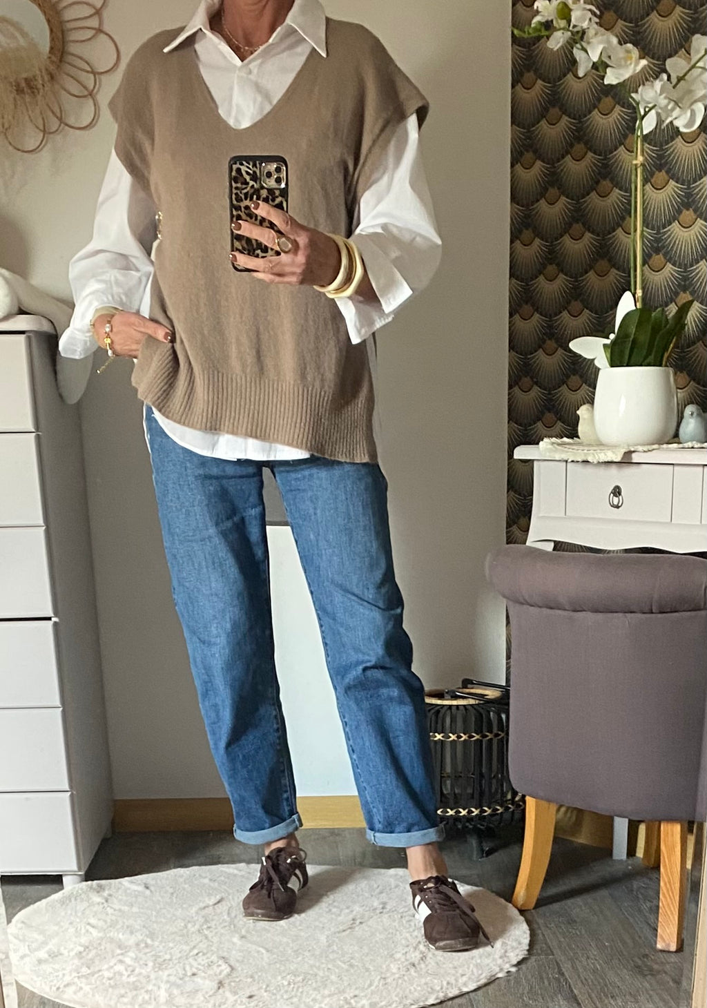 PULL SANS MANCHE  SOLEIL BEIGE  TU36/44