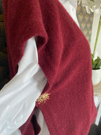 PULL SANS MANCHE  SOLEIL BORDEAUX  TU36/44