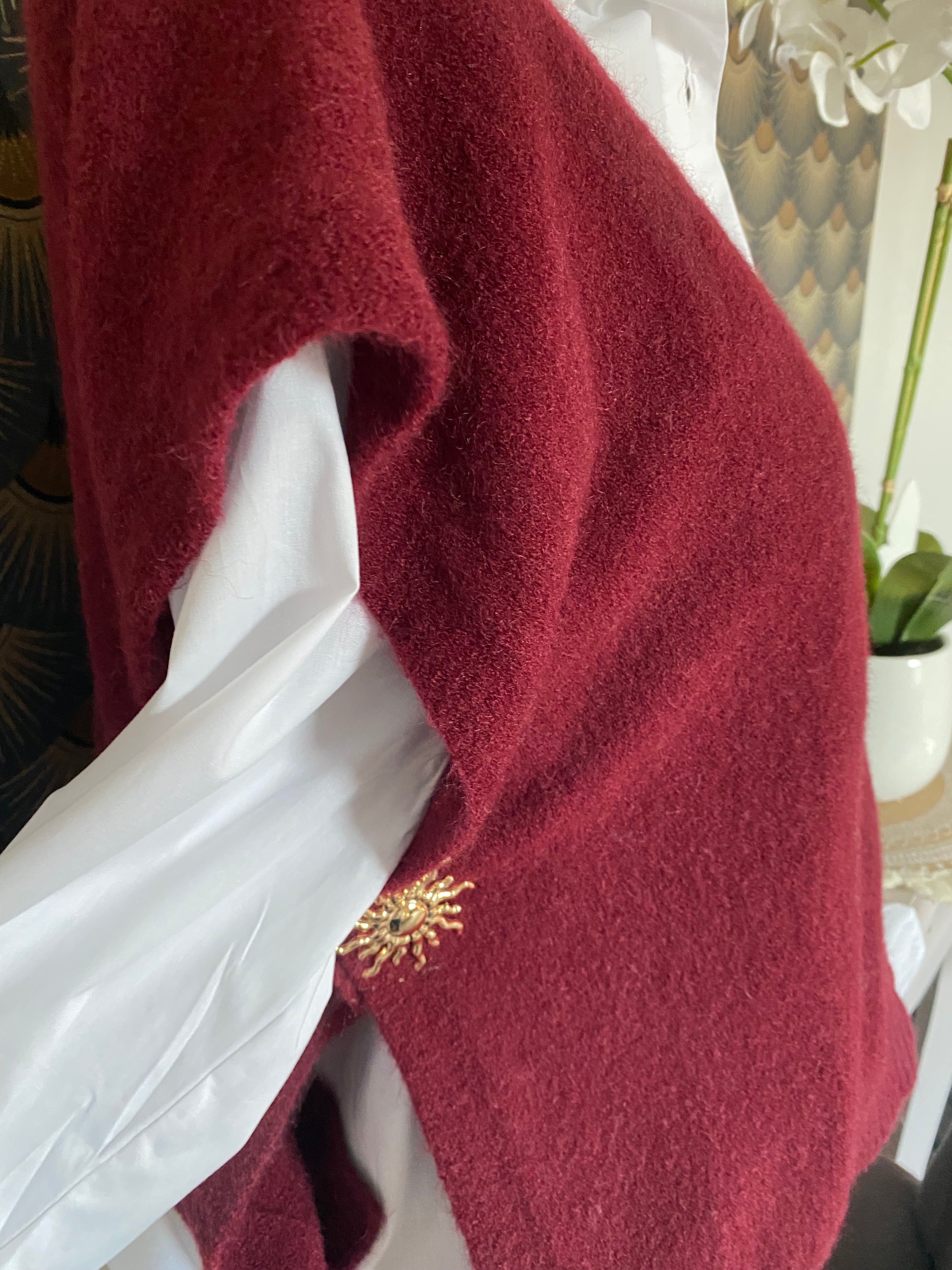 PULL SANS MANCHE  SOLEIL BORDEAUX  TU36/44