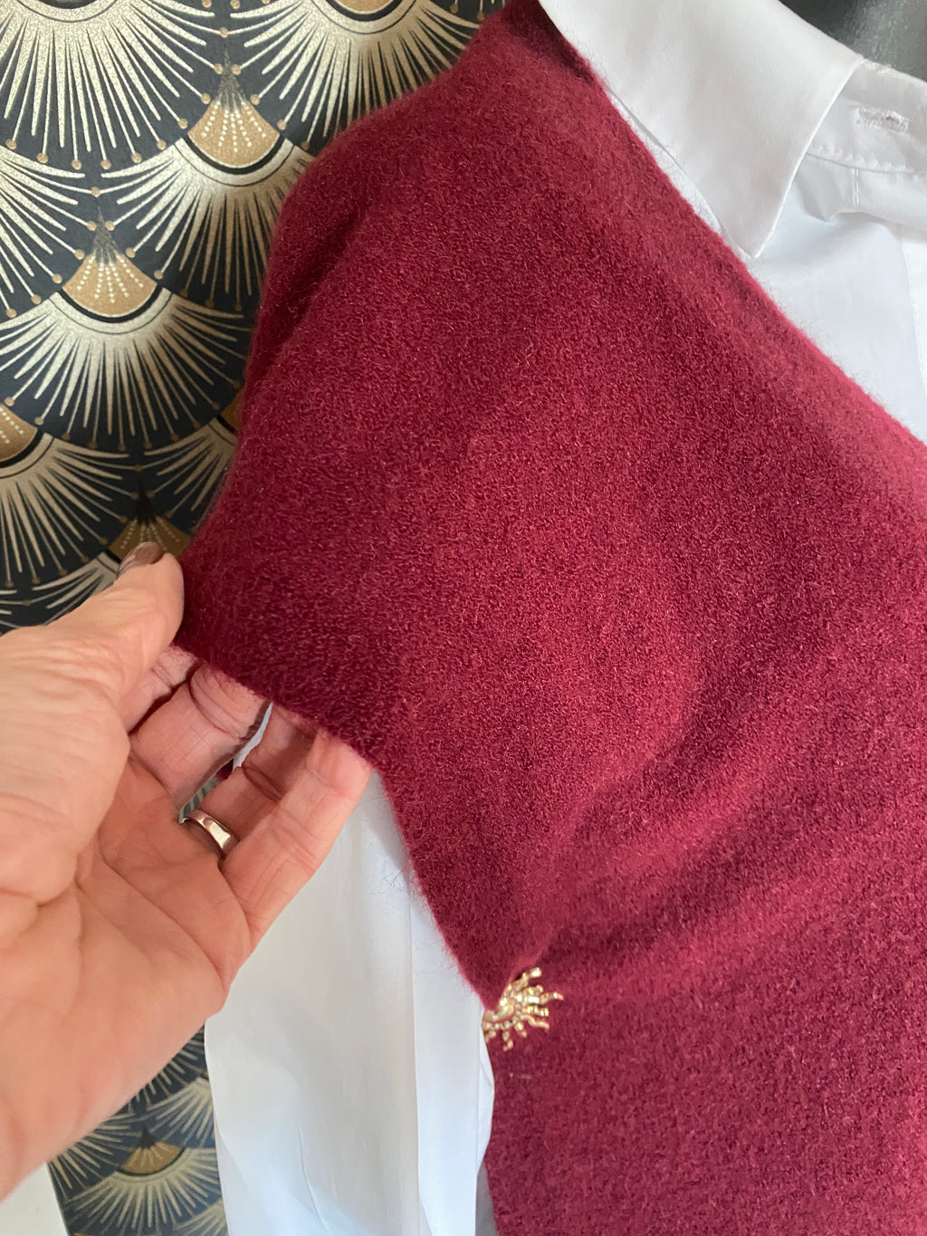 PULL SANS MANCHE  SOLEIL BORDEAUX  TU36/44