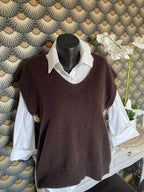 PULL SANS MANCHE  SOLEIL CHOCO  TU36/44