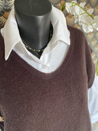 PULL SANS MANCHE  SOLEIL CHOCO  TU36/44