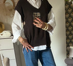 PULL SANS MANCHE  SOLEIL CHOCO  TU36/44