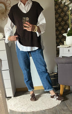 PULL SANS MANCHE  SOLEIL CHOCO  TU36/44