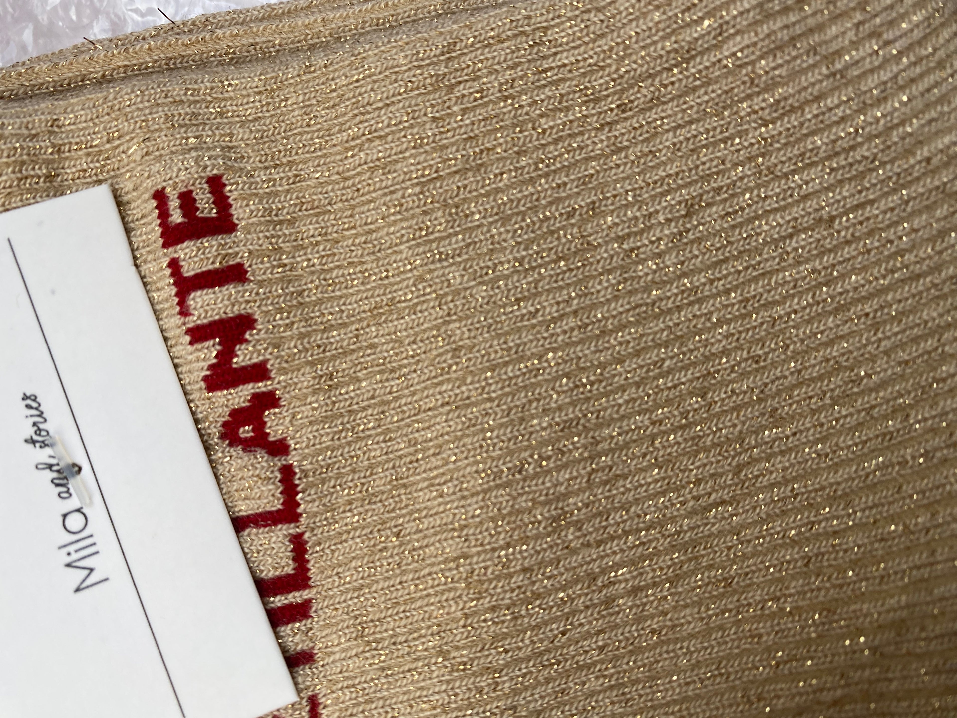 CHAUSSETTES MESSAGE A PAILLETTES  ECRU    (catégorie chaussures)