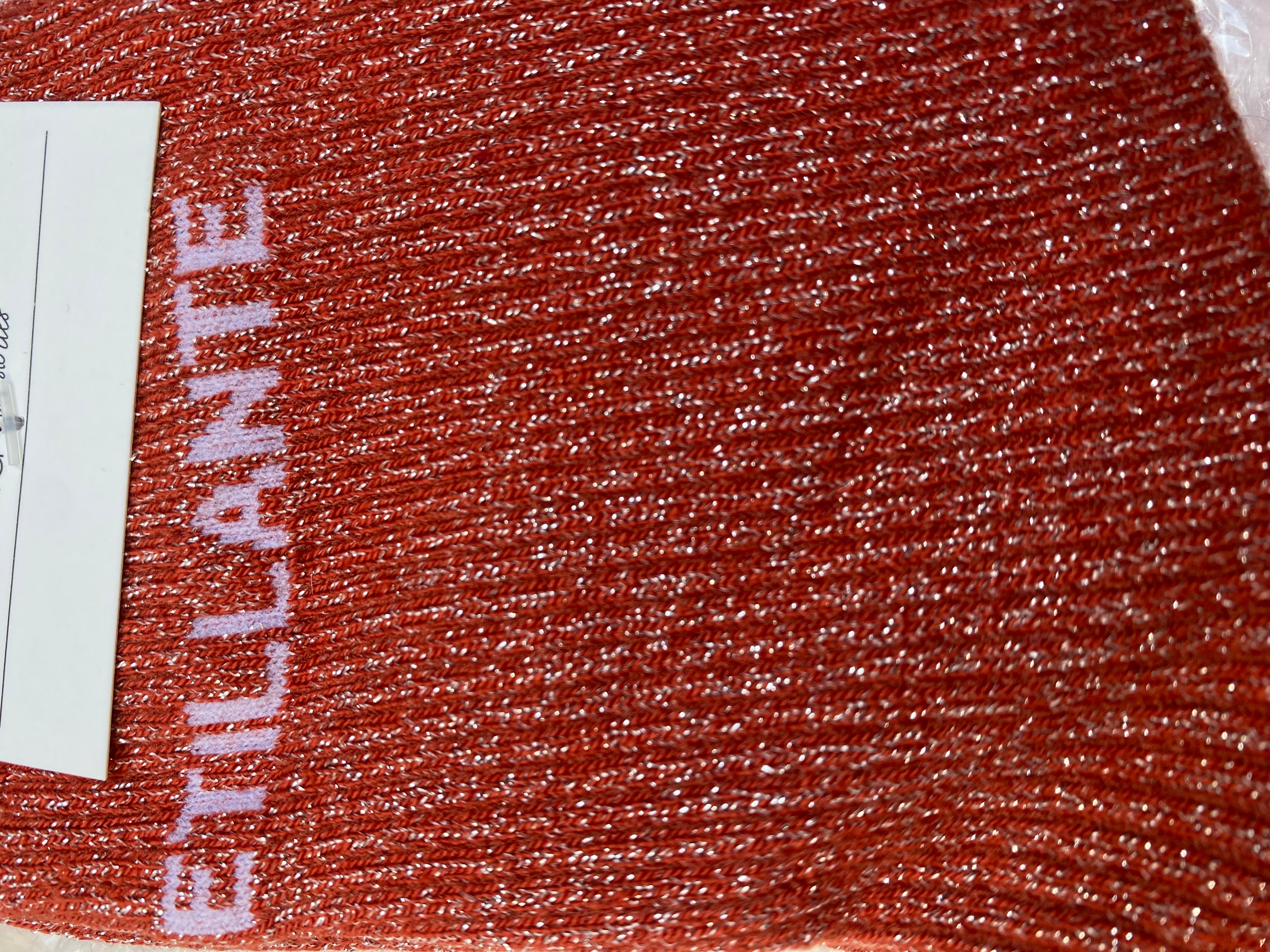 CHAUSSETTES MESSAGE A PAILLETTES  TERRACOTA   (catégorie chaussures)