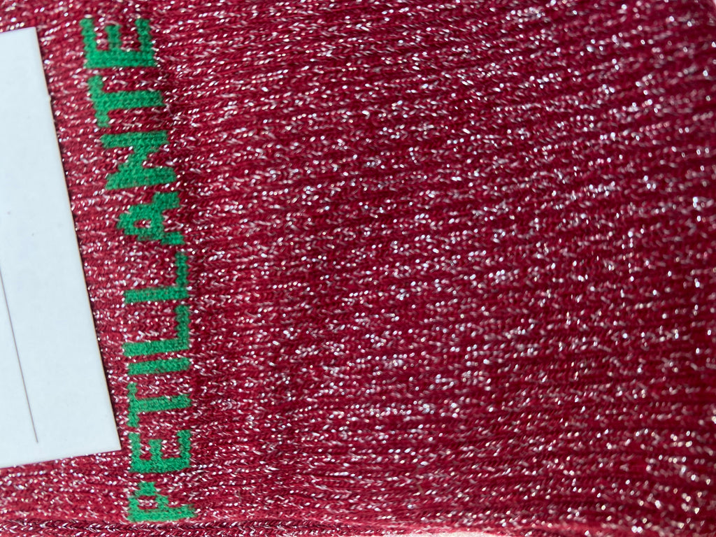 CHAUSSETTES MESSAGE A PAILLETTES  BORDEAUX   (catégorie chaussures)
