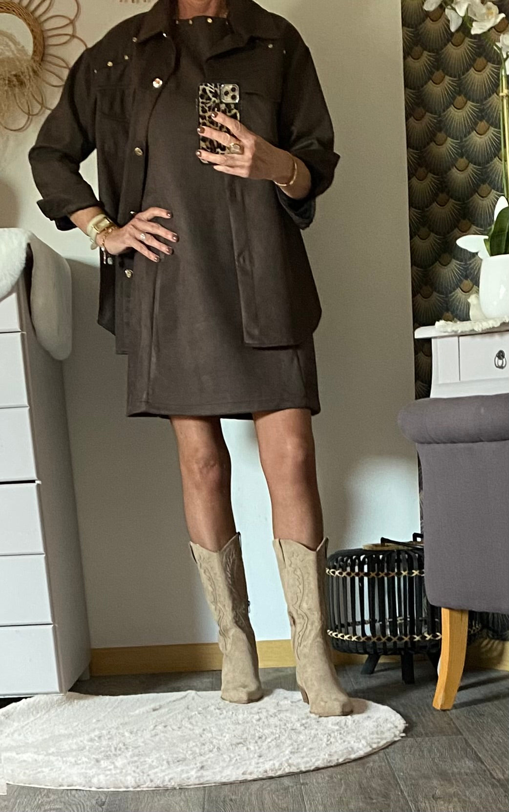 VESTE SHAMING CHOCOLAT  TAILLE S/M OUM/L