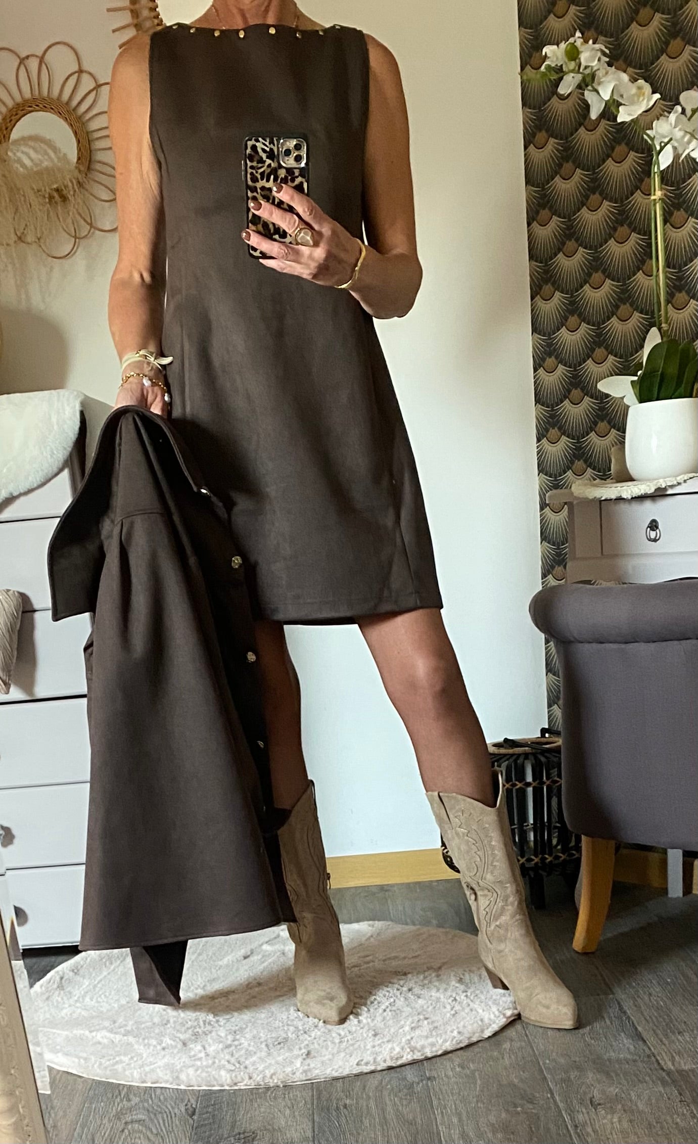 ROBE SCHAMING   CHOCOLAT  TAILLES: S/M/L