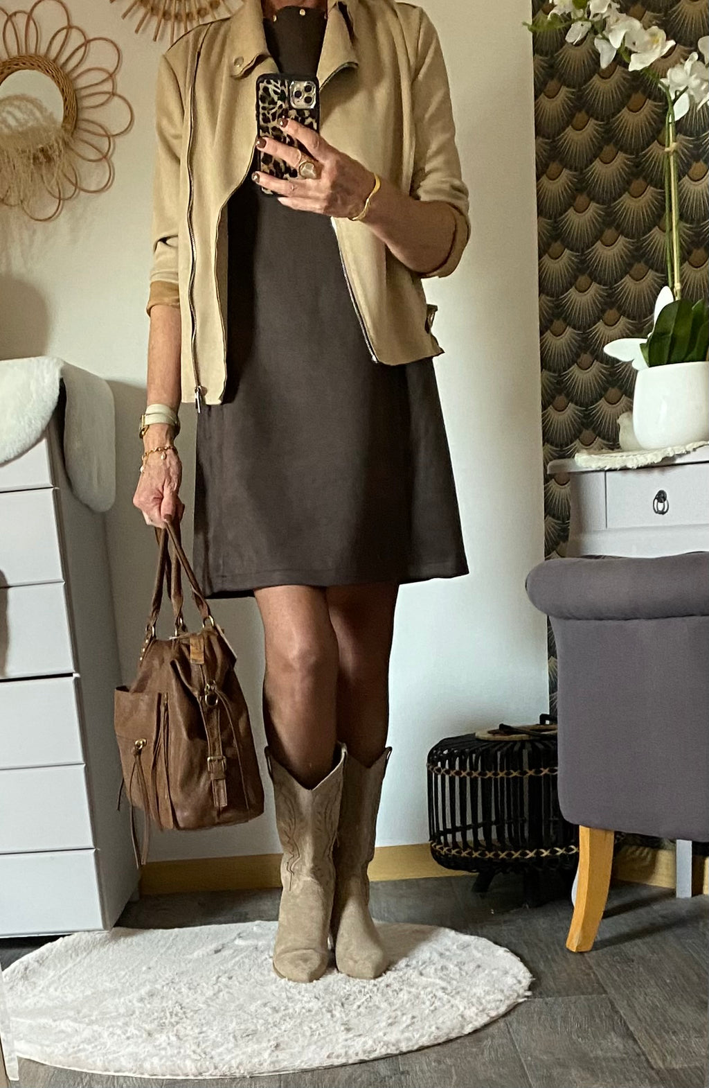 ROBE SCHAMING   CHOCOLAT  TAILLES: S/M/L