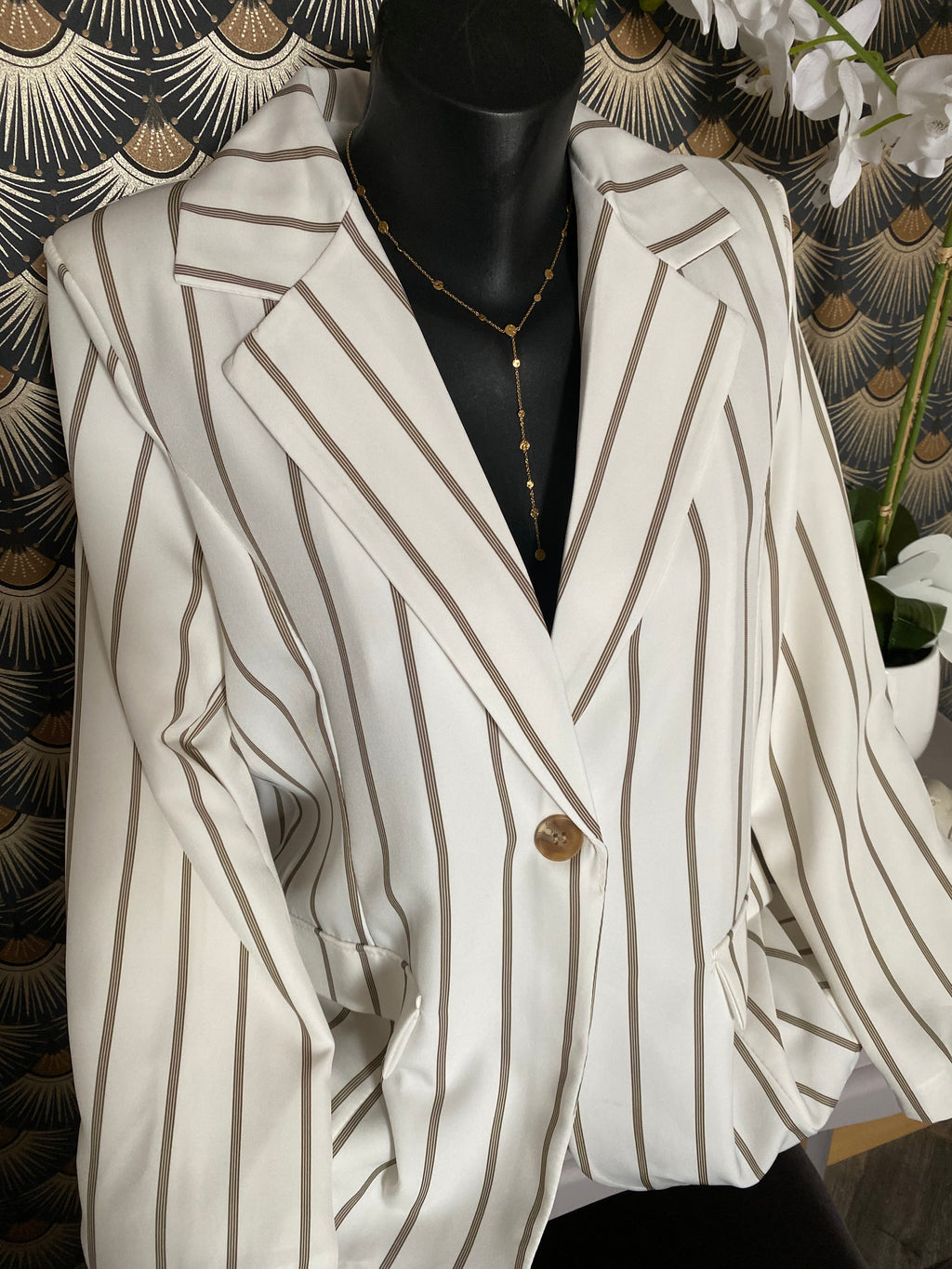 VESTE BLAZER RAYE BLANC   TU 36/44