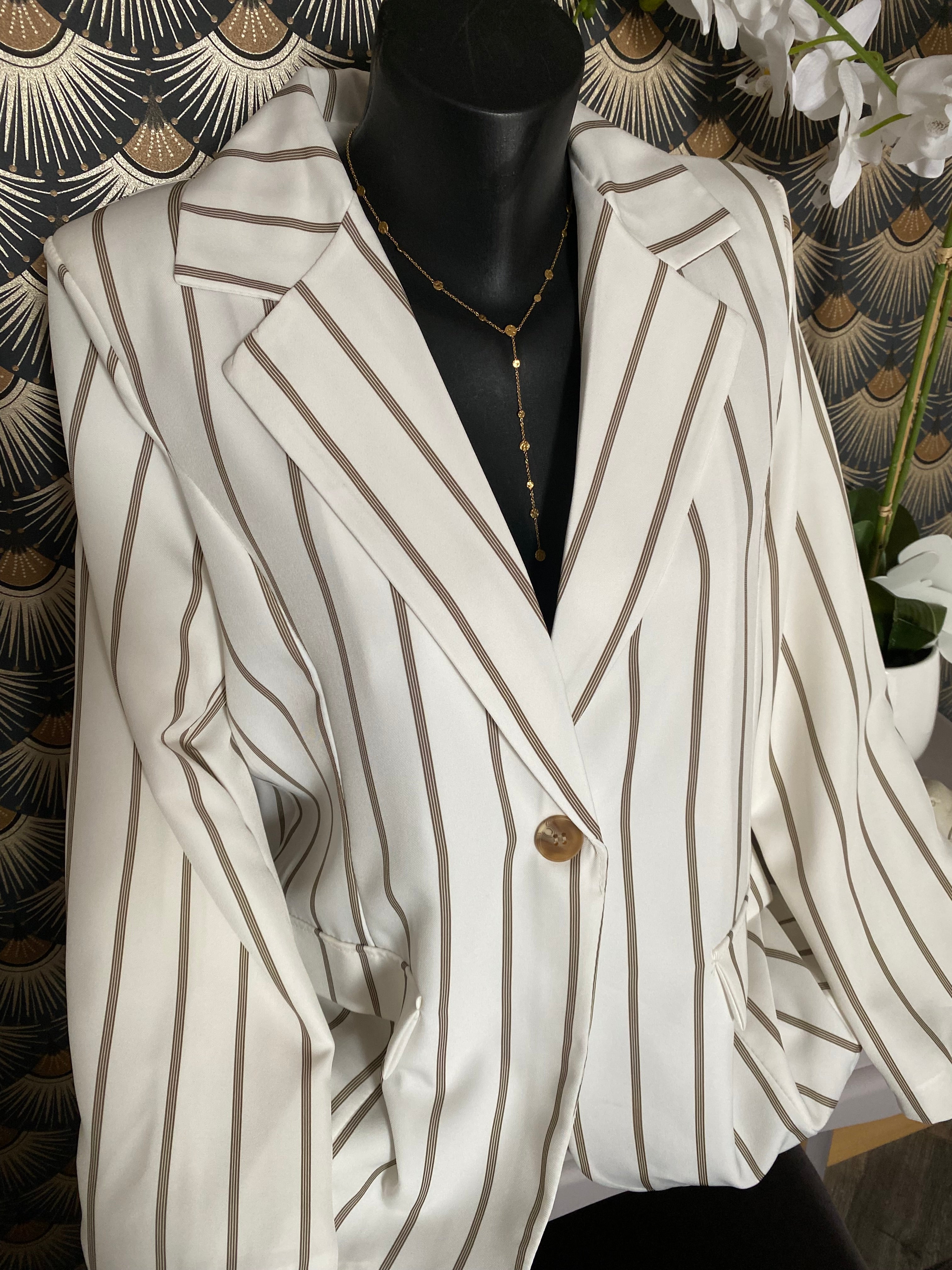 VESTE BLAZER RAYE BLANC   TU 36/44