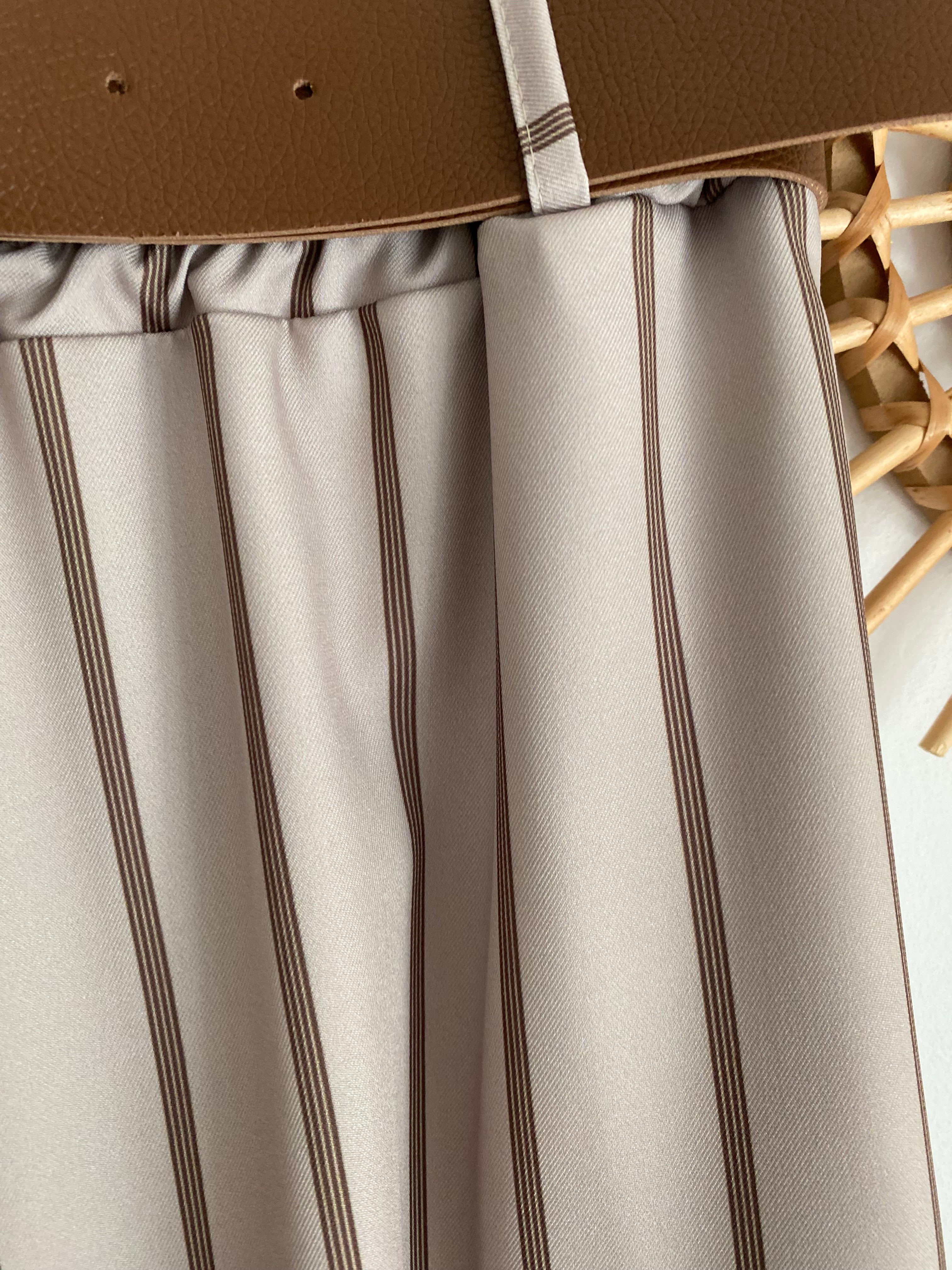 PANTALON PALAZZO RAYE BEIGE  TU 36/44