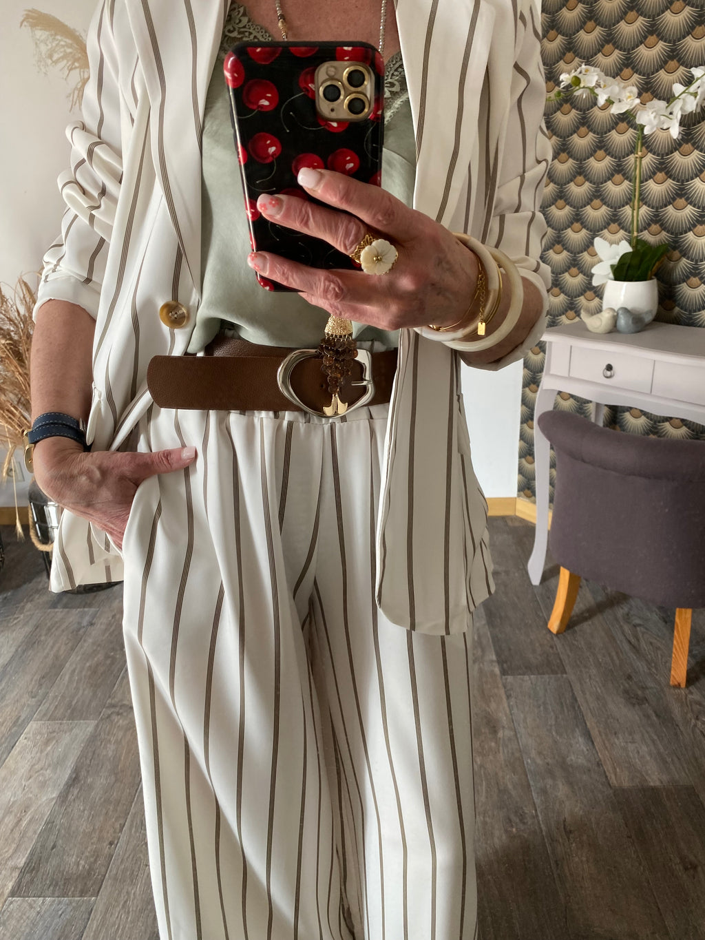 VESTE BLAZER RAYE BLANC   TU 36/44
