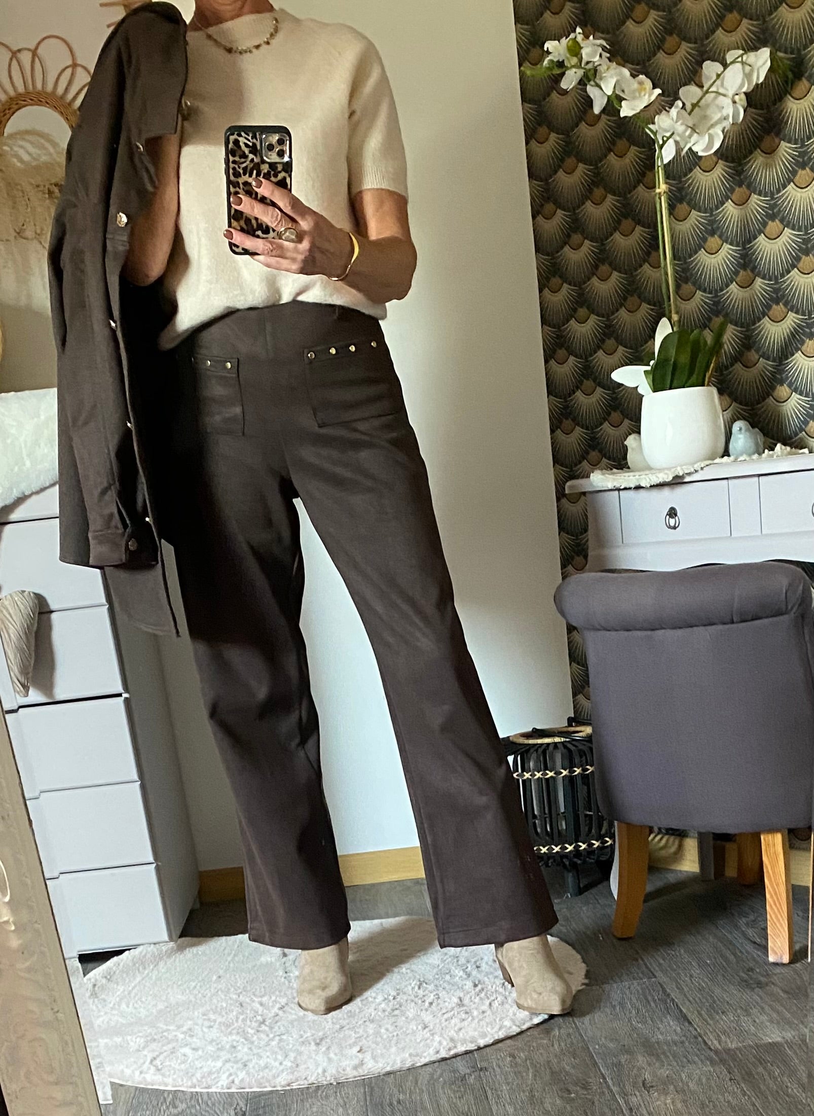 PANTALON SHAMING CHOCOLAT  TAILLE S , M, L