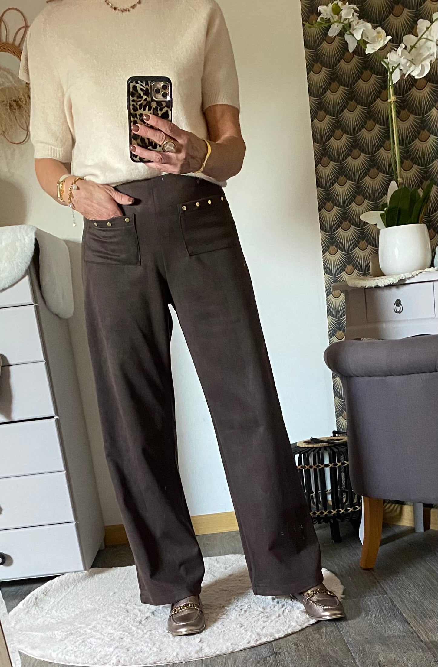 PANTALON SHAMING CHOCOLAT  TAILLE S , M, L