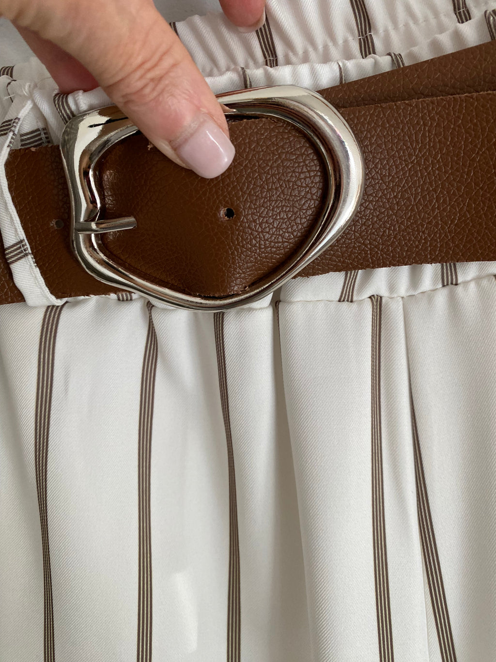 PANTALON PALAZZO RAYE BLANC TU 36/44