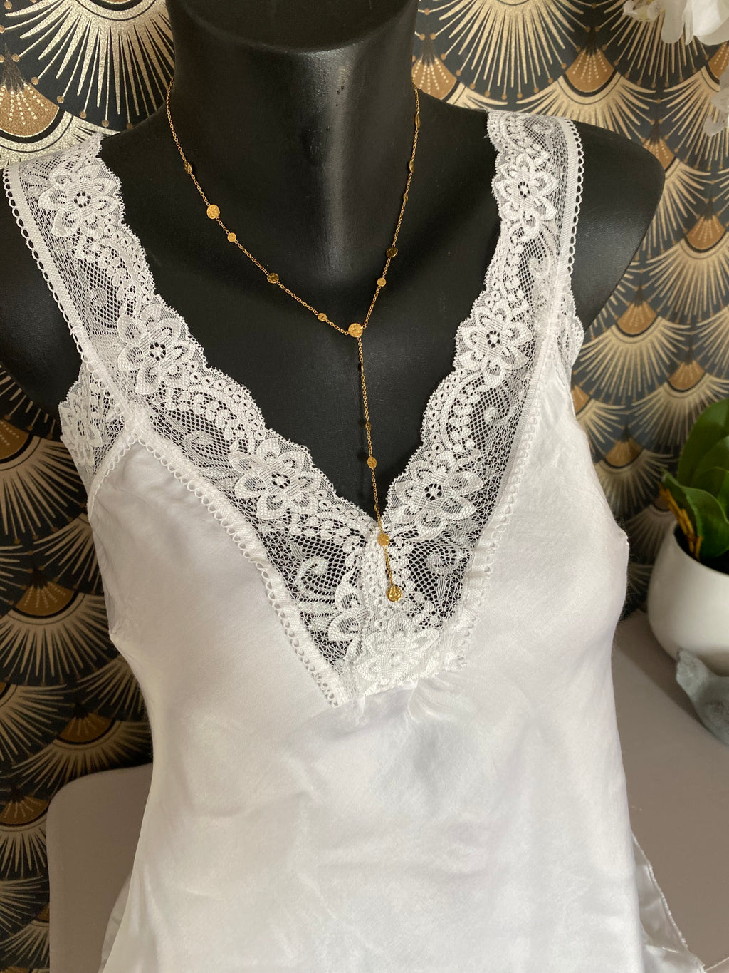 TOP DENTELLE BLANC   TU 34/42