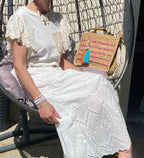 JUPE BOHEME  38/46  BRODERIE ANGLAISE