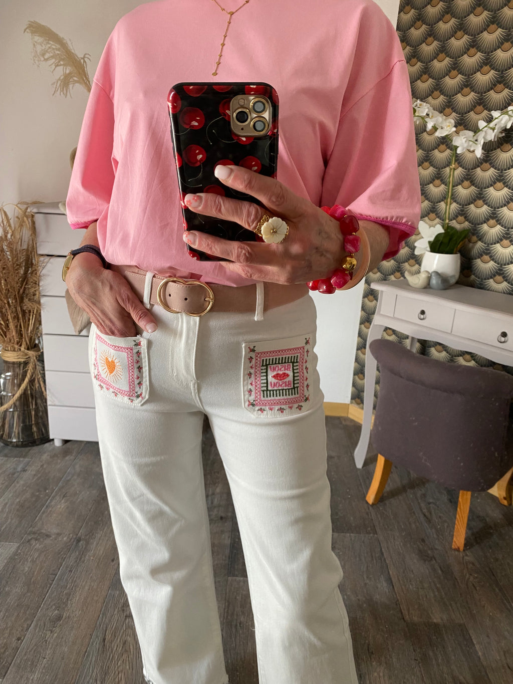 PANTALON  JEAN ONADO BLANC BISOU  36/38/40/42/44