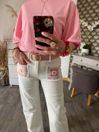 PANTALON  JEAN ONADO BLANC BISOU  36/38/40/42/44