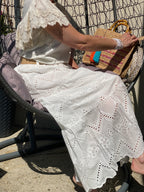 JUPE BOHEME  38/46  BRODERIE ANGLAISE