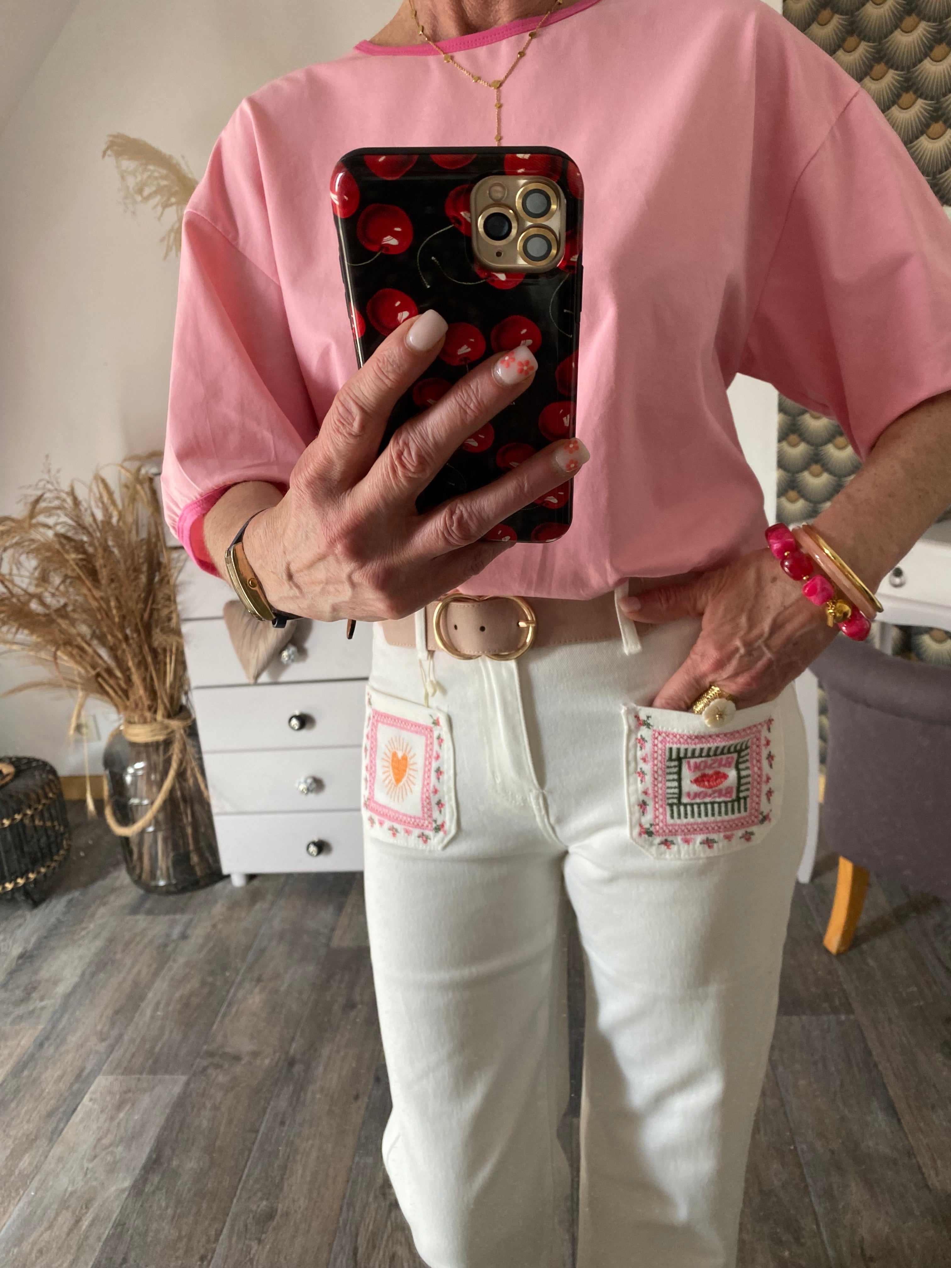 PANTALON  JEAN ONADO BLANC BISOU  36/38/40/42/44