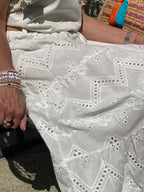 JUPE BOHEME  38/46  BRODERIE ANGLAISE