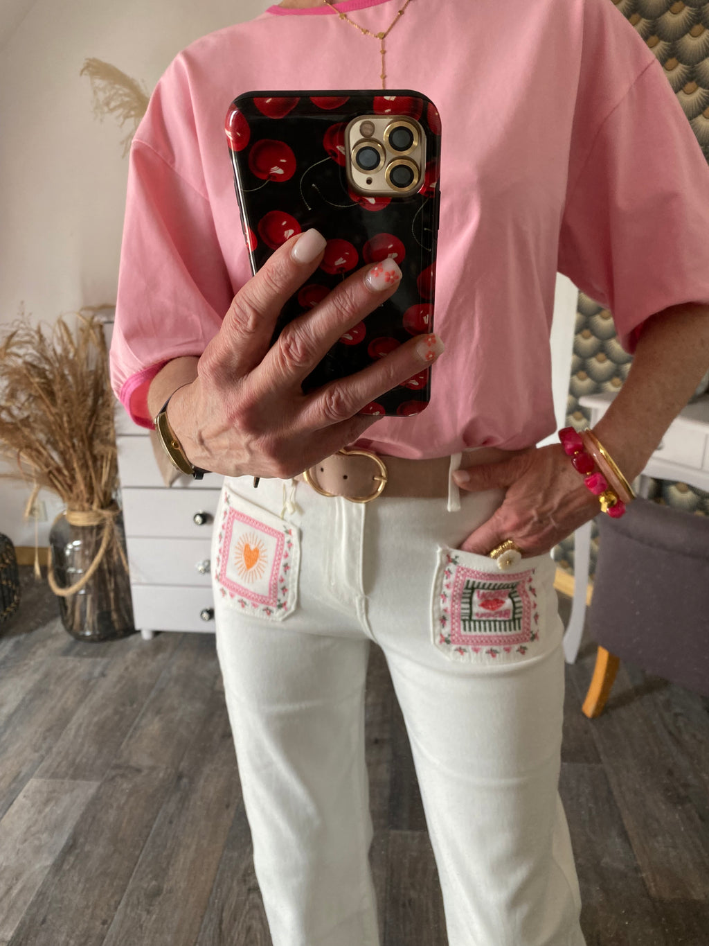 T-SHIRT   THE CORNER   ROSE / BLANC /JAUNE / TURQUOISE/CORAIL TU 34/44