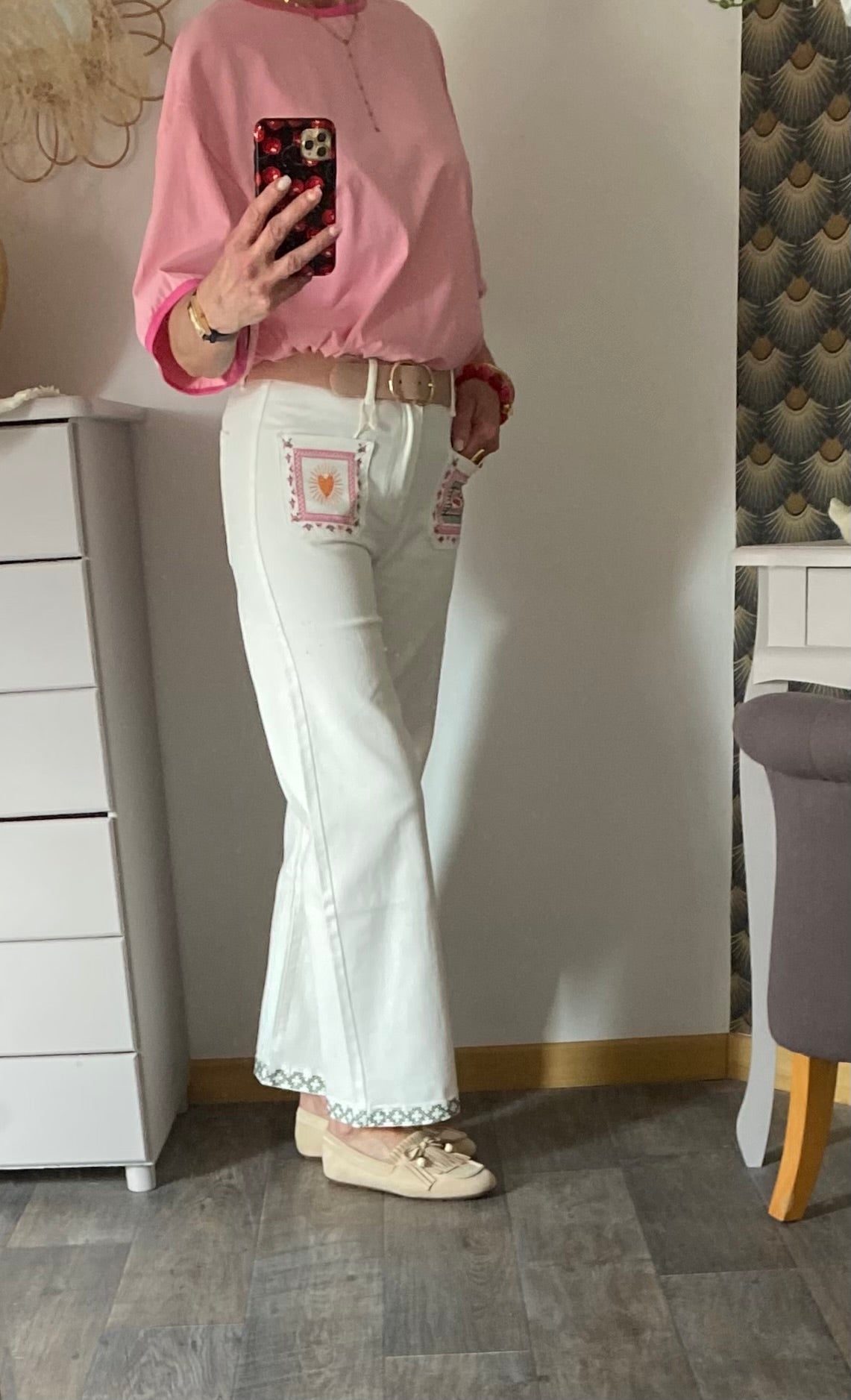 PANTALON  JEAN ONADO BLANC BISOU  36/38/40/42/44