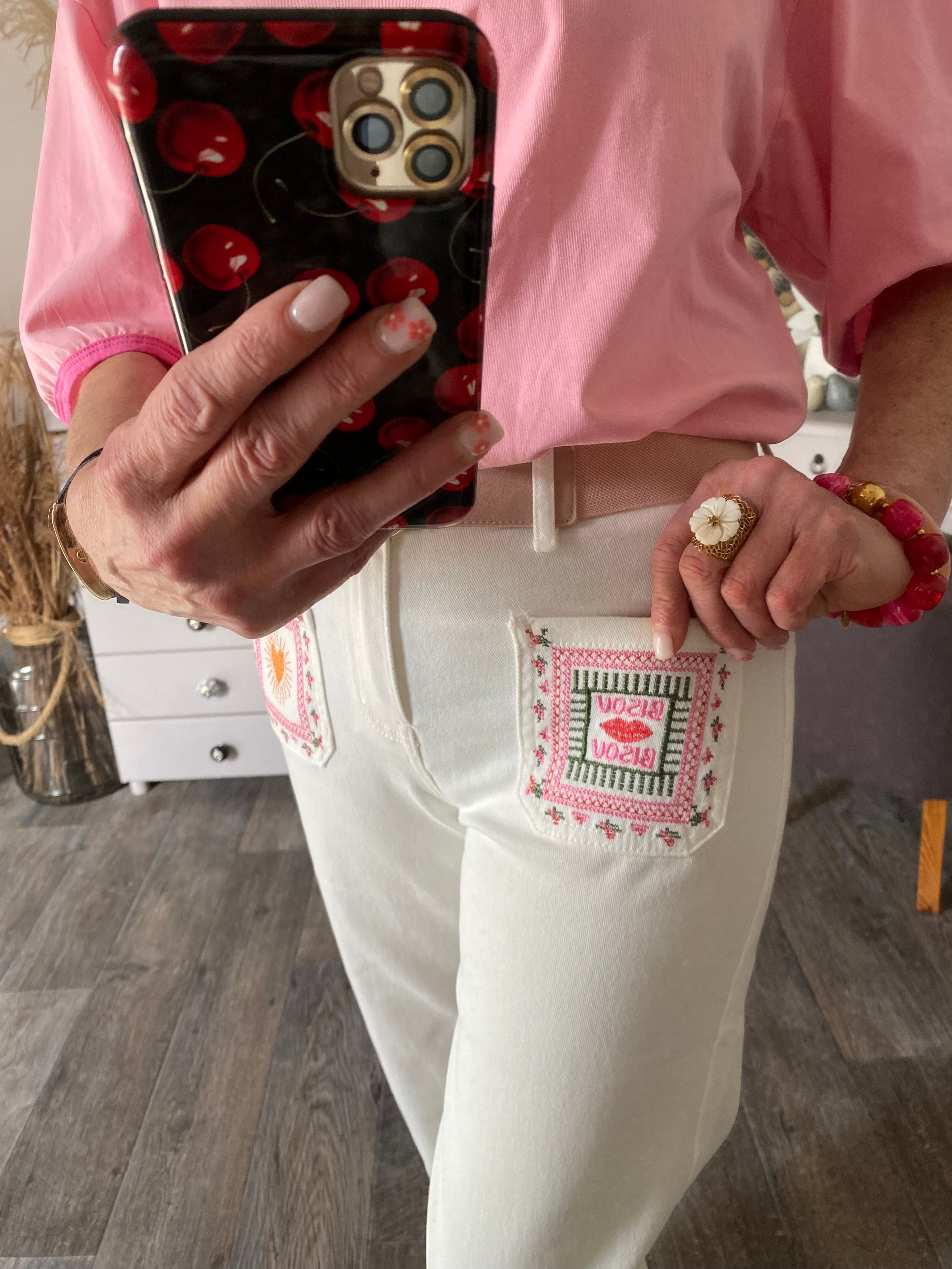 PANTALON  JEAN ONADO BLANC BISOU  36/38/40/42/44
