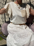 JUPE BOHEME  38/46  BRODERIE ANGLAISE