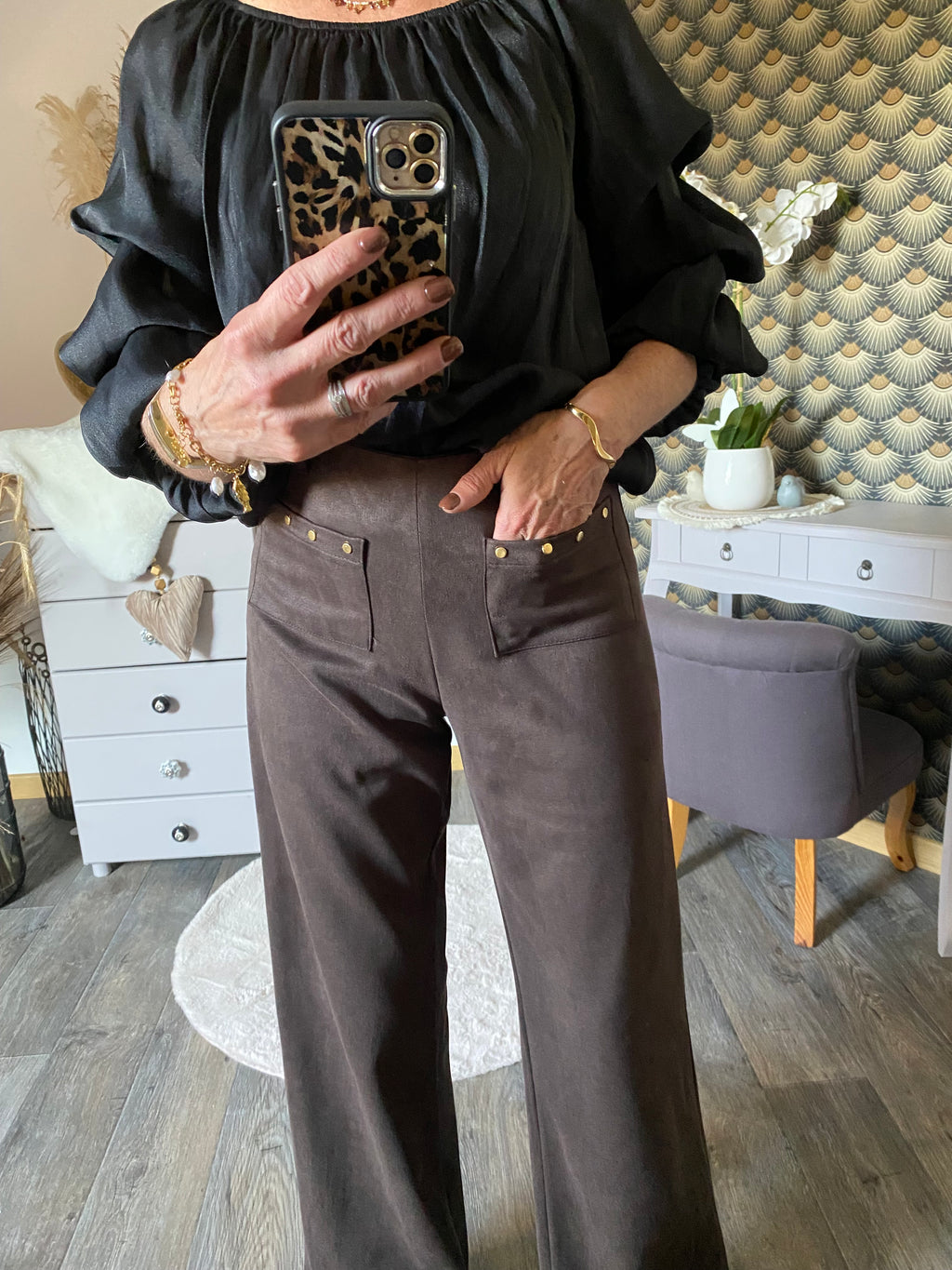 PANTALON SHAMING CHOCOLAT  TAILLE S , M, L