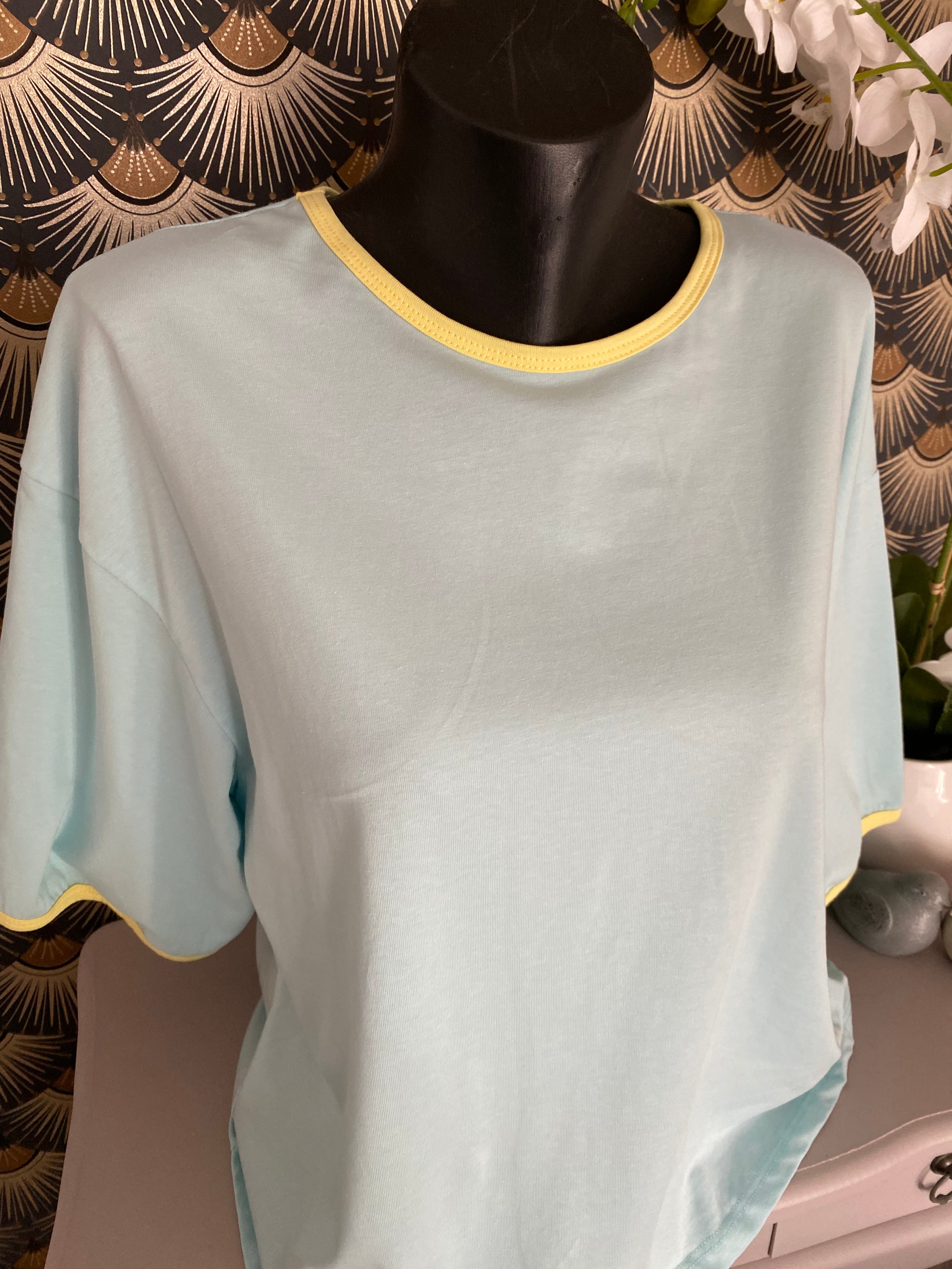 T-SHIRT   THE CORNER   ROSE / BLANC /JAUNE / TURQUOISE/CORAIL TU 34/44