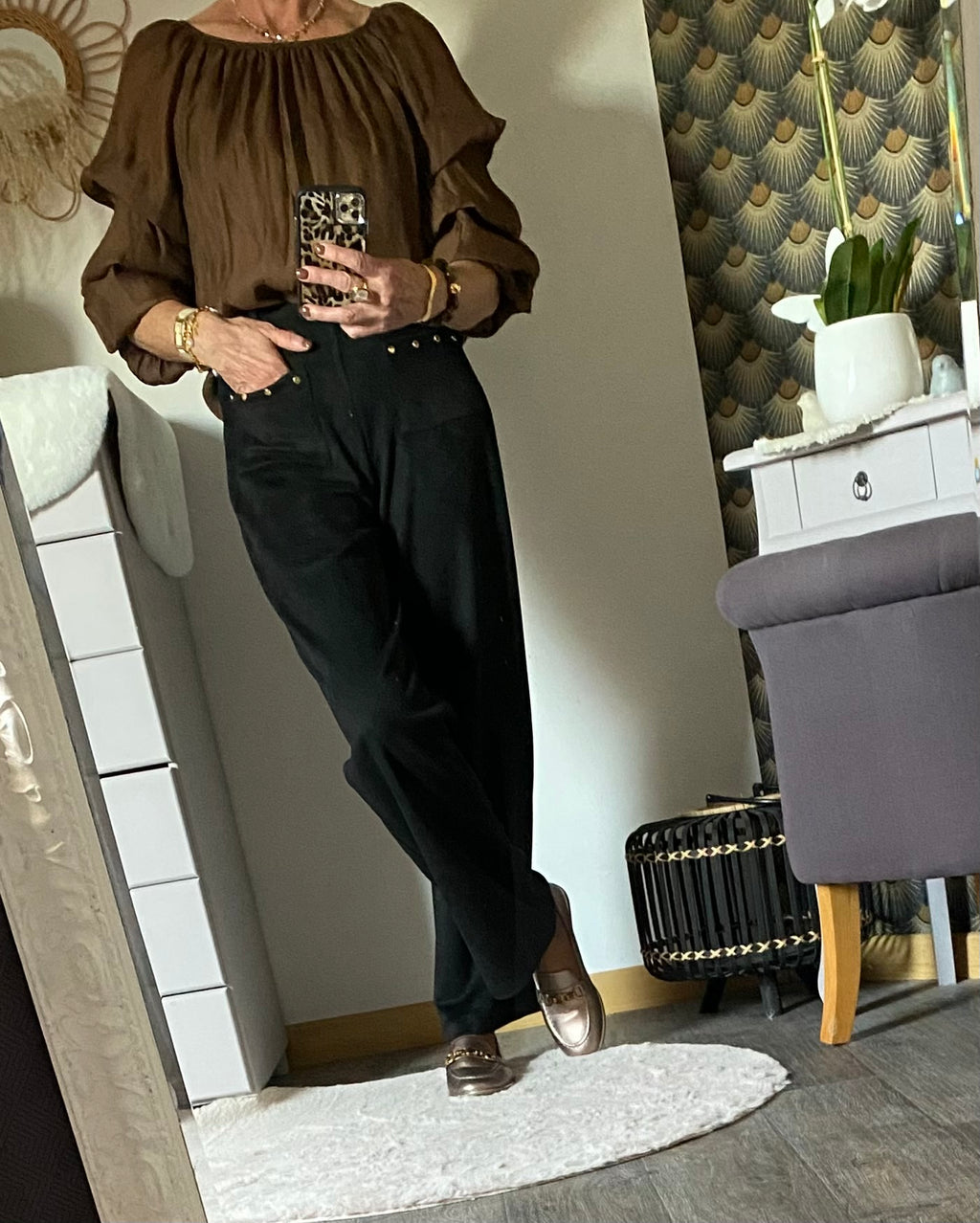 PANTALON SHAMING NOIR  TAILLE S , M, L