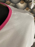 T-SHIRT   THE CORNER   ROSE / BLANC /JAUNE / TURQUOISE/CORAIL TU 34/44
