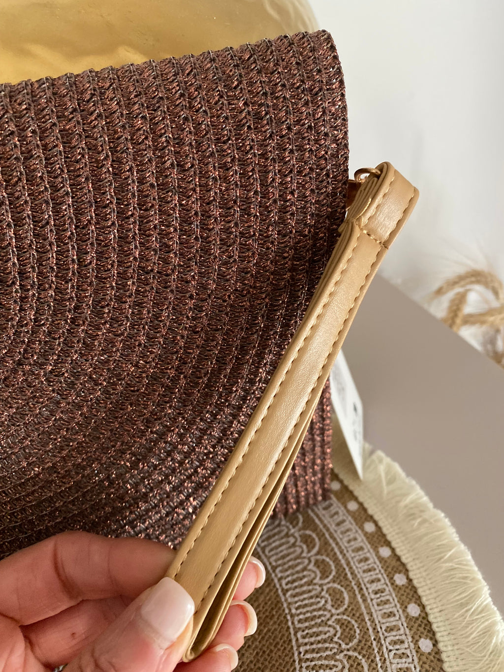 SAC POCHETTE IRISEE CHOCO