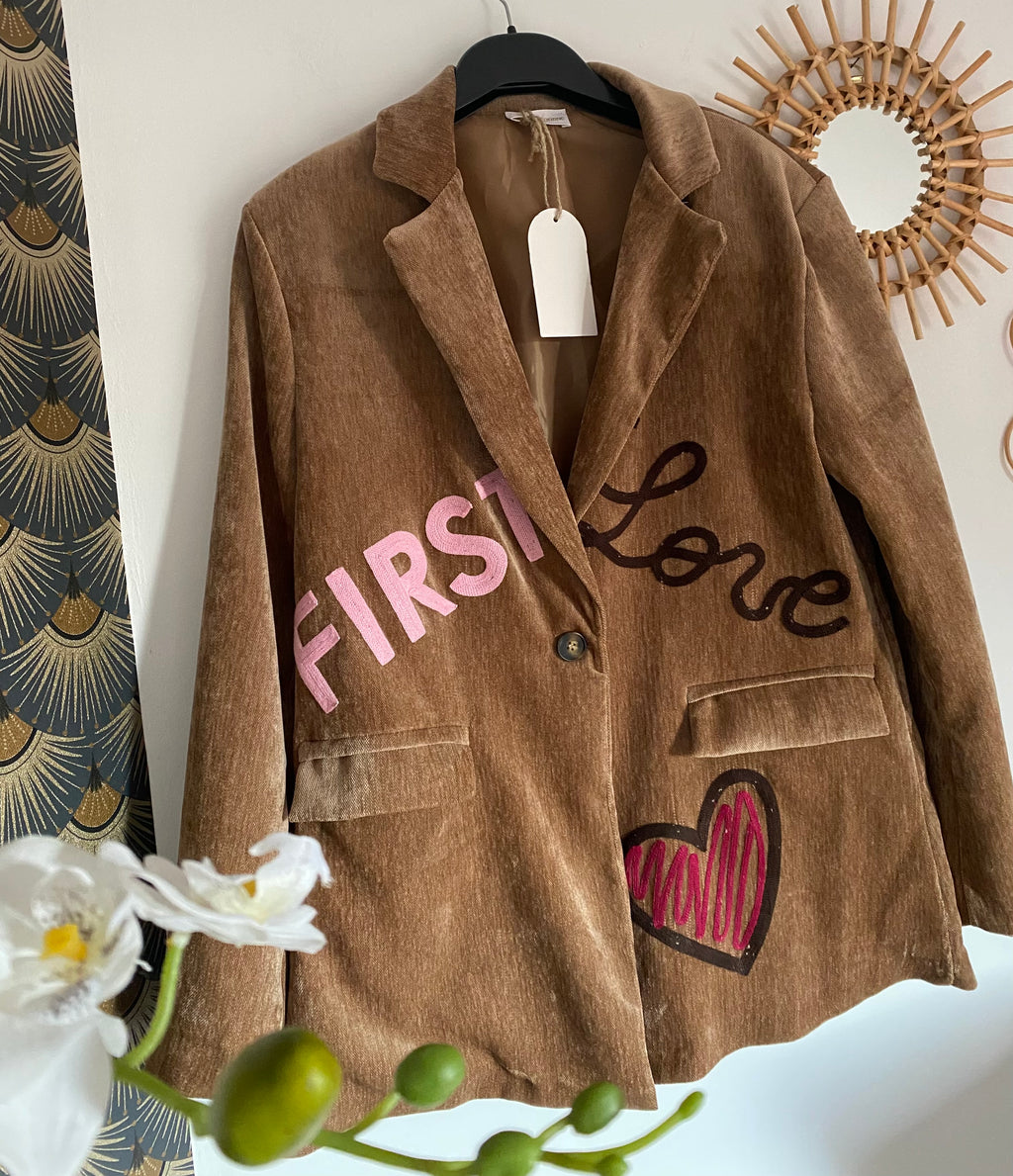 VESTE VELOUR CORRINE CAMEL TU 36/44