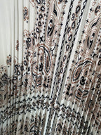 ROBE LONGUE PLISSEE  TU 36/46  ECRU A MOTIFS