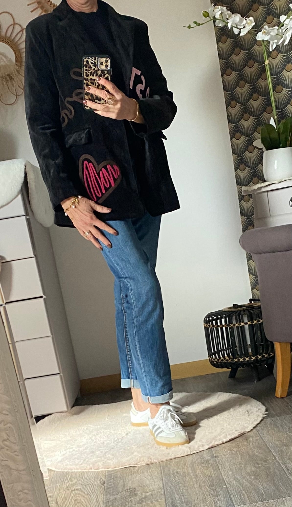 VESTE VELOUR CORRINE NOIRE  TU 36/44