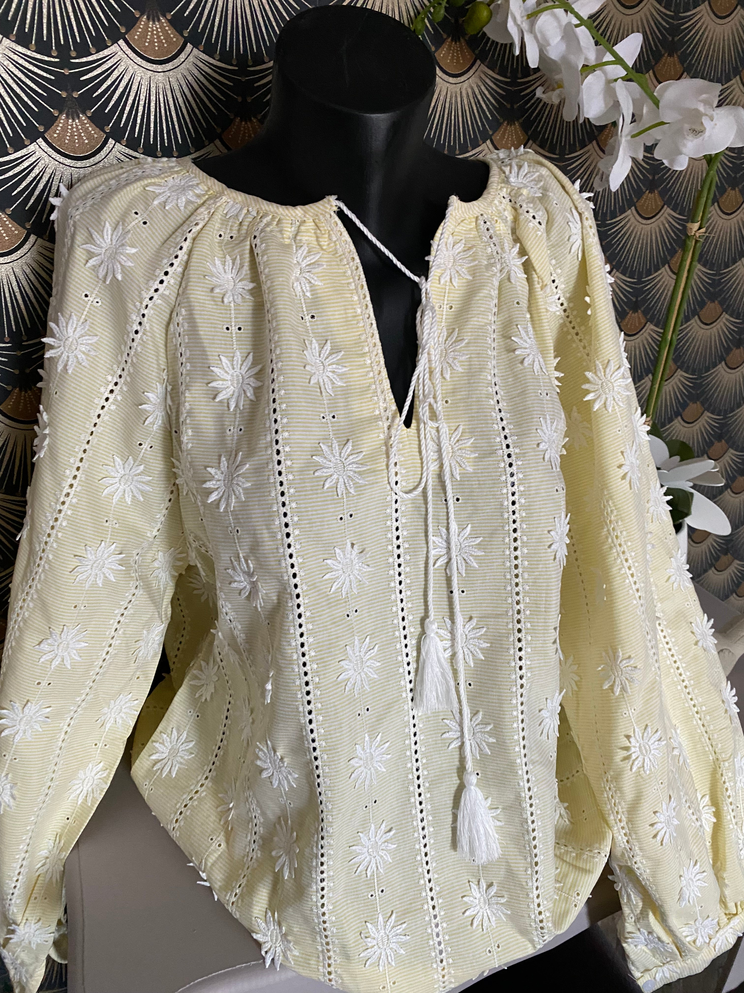 BLOUSE LOVENA 2   TU 36/46  JAUNE PALE