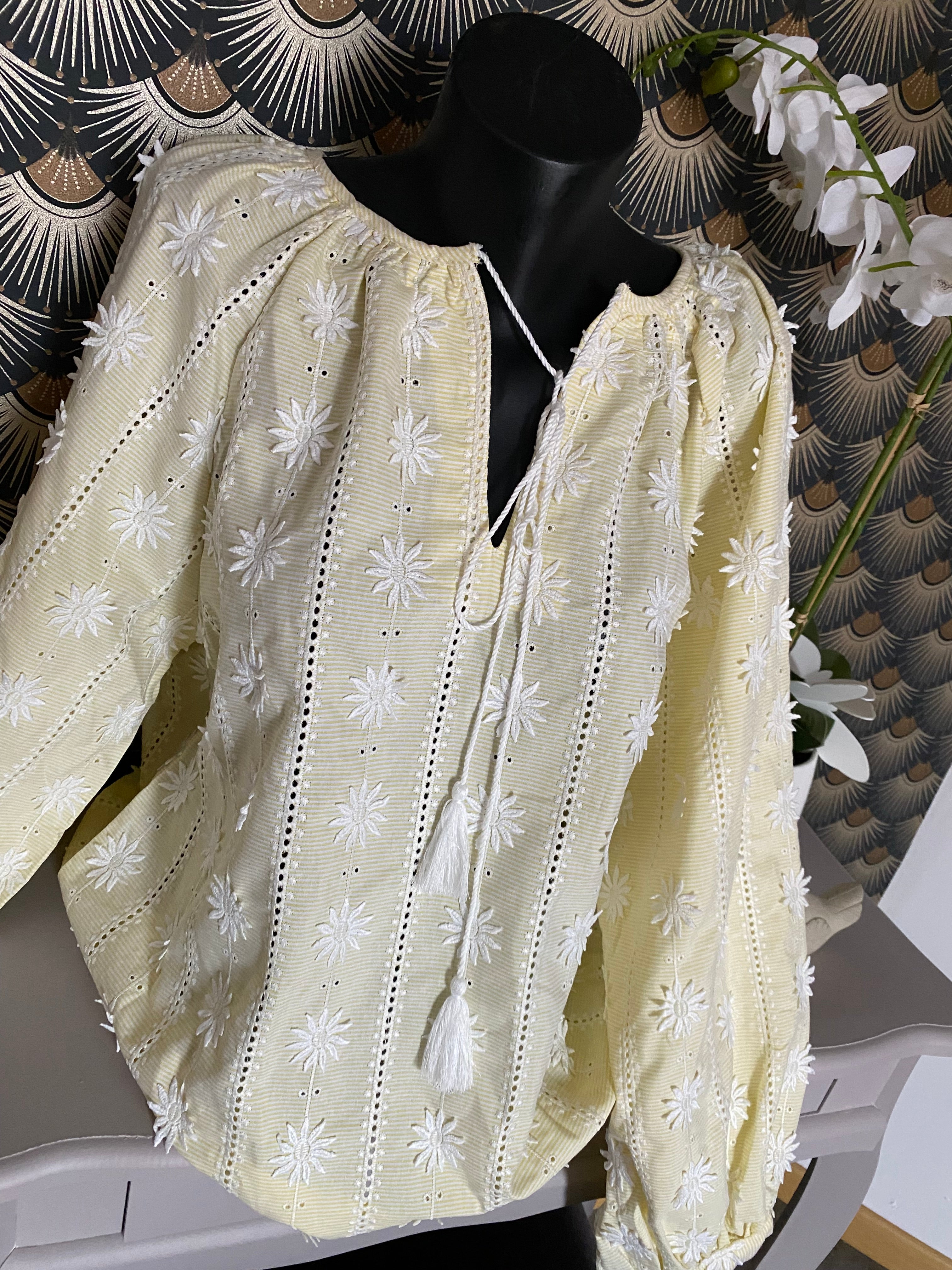 BLOUSE LOVENA 2   TU 36/46  JAUNE PALE