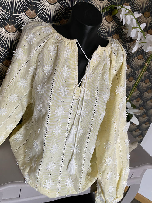BLOUSE LOVENA 2   TU 36/46  JAUNE PALE