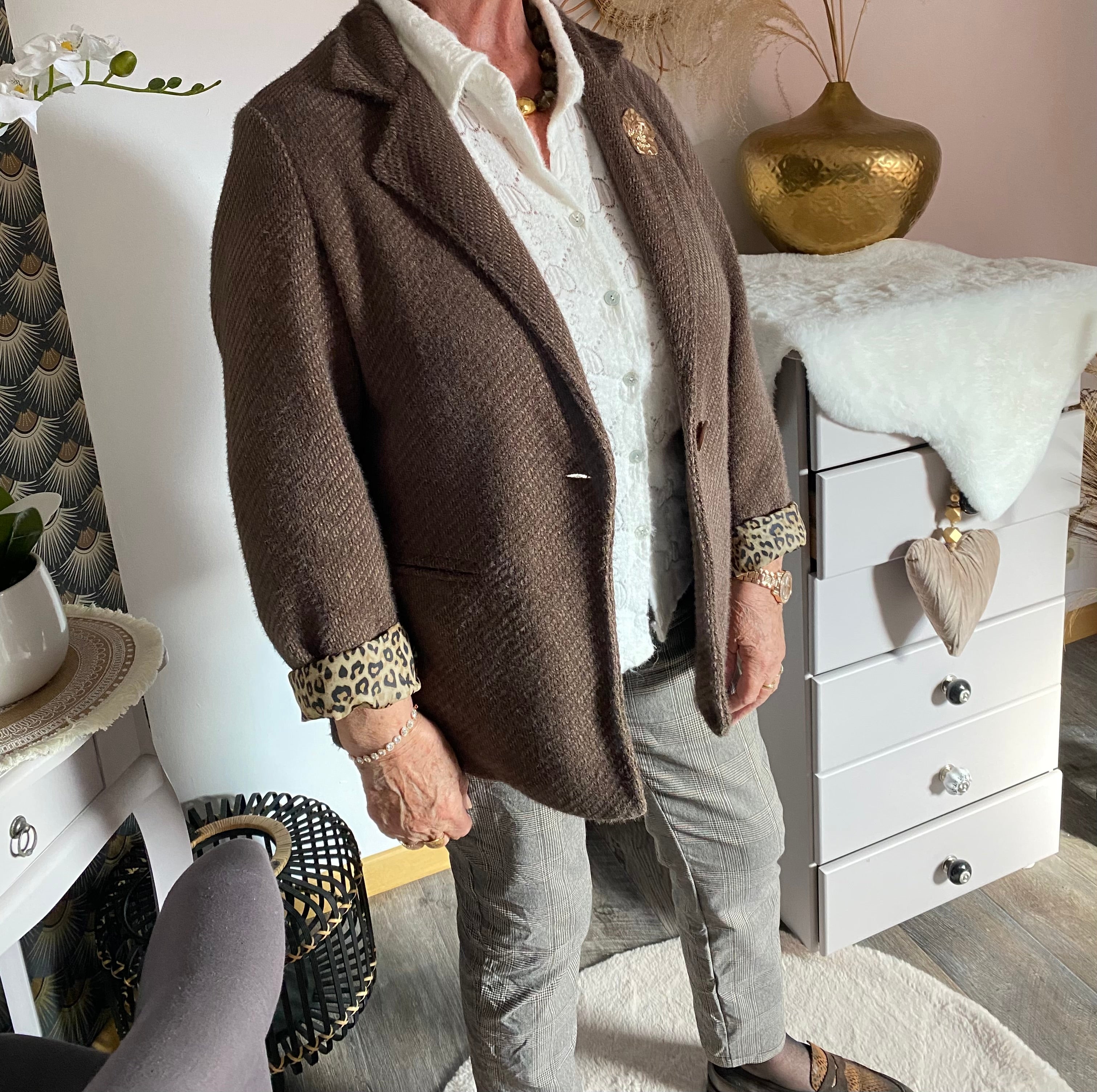 MANTEAU CARLA MARRON TU 36/44  petit 46