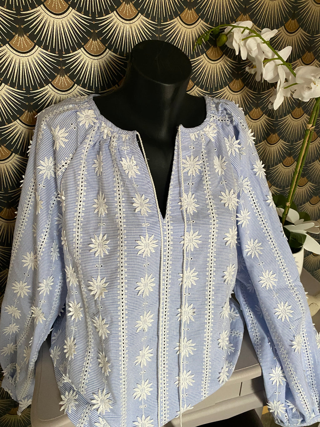 BLOUSE LOVENA 2TU 36/46  BLEU