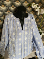 BLOUSE LOVENA 2TU 36/46  BLEU